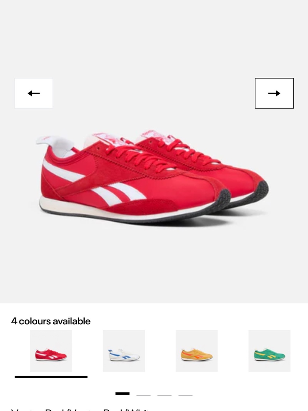 Reebok Red Low-Profile Sneaker with White Accents